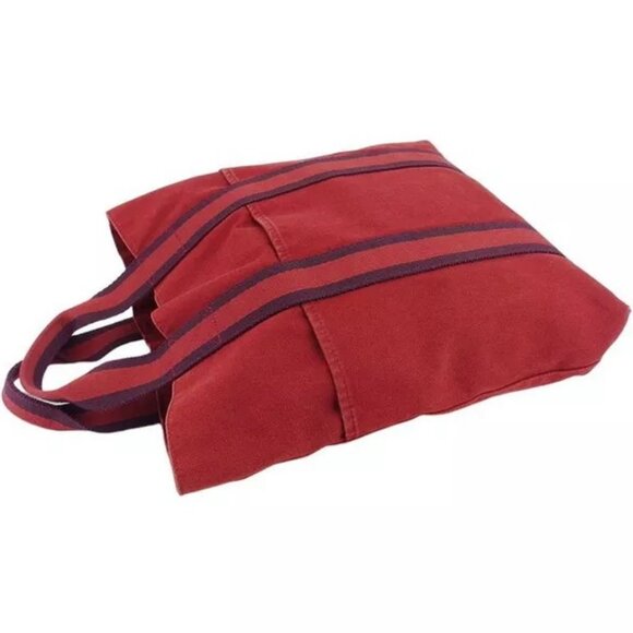 HERMES Tote Bag Fool Toe Cotton Canvas Authentic Used - Picture 5 of 9